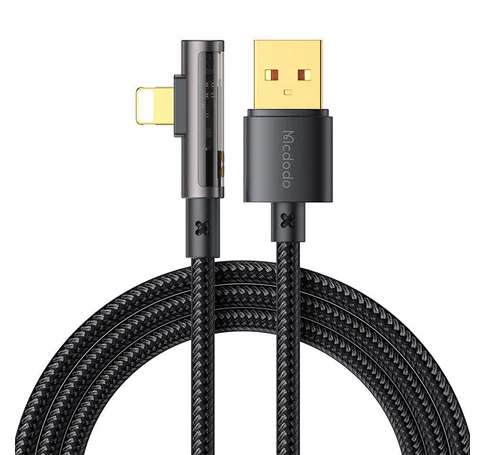 Prisma USB-ről villámra csatlakozó szögkábel Mcdodo CA-3511,1.8m (fekete)