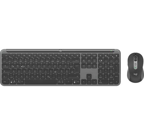 Logitech 920-012483 billentyűzet Egér mellékelve Irodai RF vezeték nélküli + Bluetooth QWERTZ Német Grafit