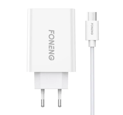 Foneng EU43 hálózati töltő, 1x USB + Micro-USB kábel