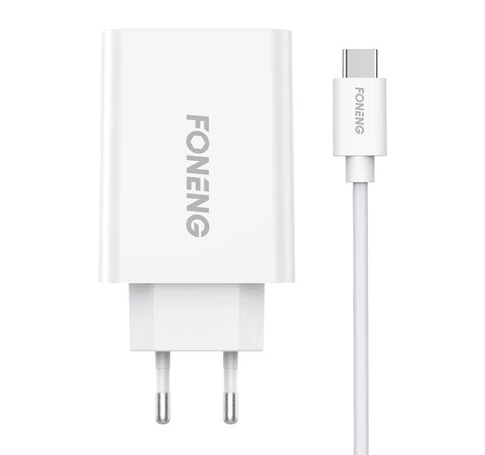 Foneng EU43 hálózati töltő, 1x USB + USB-C kábel