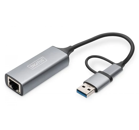 Digitus DN-3028 csatlakozó átlakító USB-C USB 3.1 RJ-45 Szürke