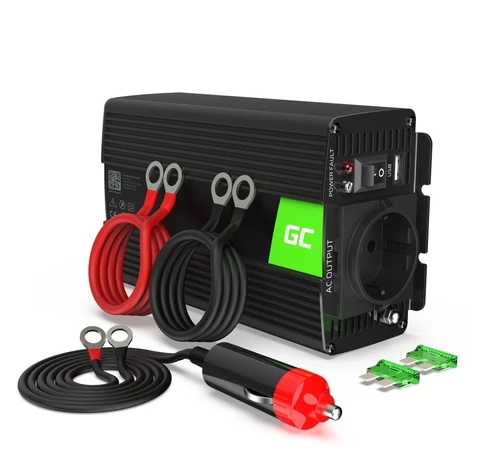 Green Cell INV01DE áramátalakító és inverter Automatikus 300 W Fekete