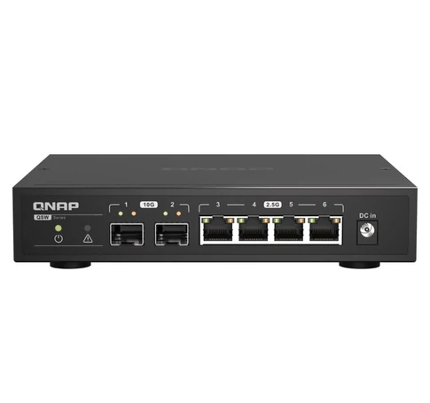 QNAP QSW-2104-2S hálózati kapcsoló Beállítást nem igénylő (unmanaged) 2.5G Ethernet Fekete