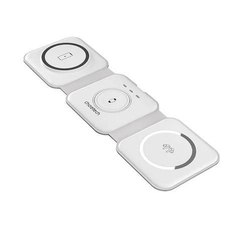 Choetech T588-F 3in1 mágneses induktív töltő 15W (fehér)