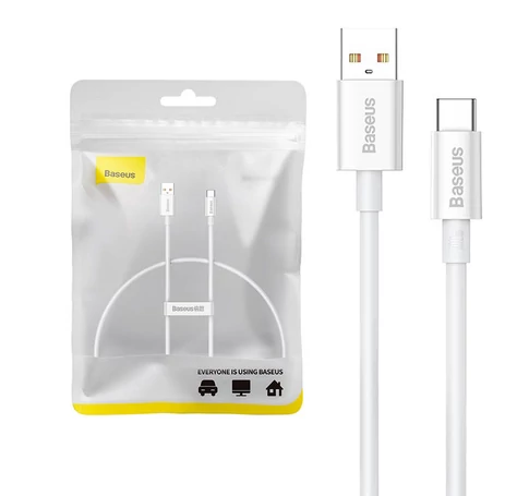 Baseus Superior USB - USB-C kábel, 100W, 0,25m (fehér)