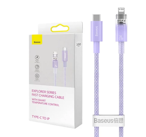 Baseus Explorer Series USB-C / Lightning gyorstöltő kábel 1m, 20W (lila)