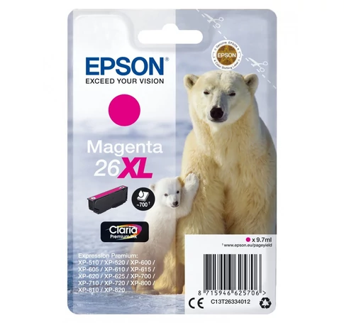 Epson C13T26334012 Magenta 26XL Claria Premium Tintaspatron