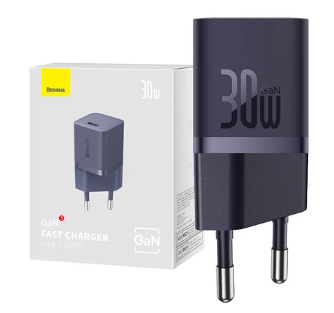 Mini wall charger Baseus GaN5 30W (purple)