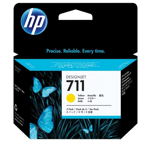 HP 711 3-pack 29-ml Yellow DesignJet Ink Cartridges