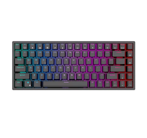 Royal Kludge RK84 RGB vezeték nélküli mechanikus billentyűzet, barna színű kapcsoló (fekete) (QWERTY)