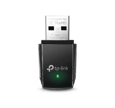 TP-Link Archer T3U Két sávos USB Wi-Fi adapter 867 Mbit/s Fekete