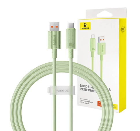 Baseus Habitat Series gyorstöltő kábel USB - USB-C, 100W, 1m (zöld)