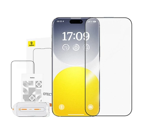 Baseus Crystalline Anti-Glare kijelzővédő edzett üveg iPhone 15 Plus