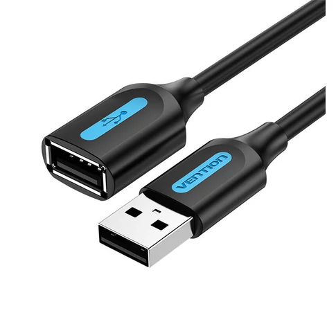 USB 2.0 hosszabbító kábel USB 2.0 férfi és női Vention CBIBJ 5m Fekete