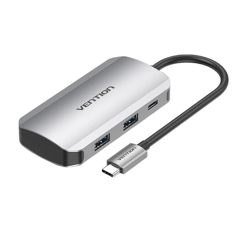 USB-C dokkoló állomás 4x USB3.0, PD 0.15m Vention TNBHB (szürke)