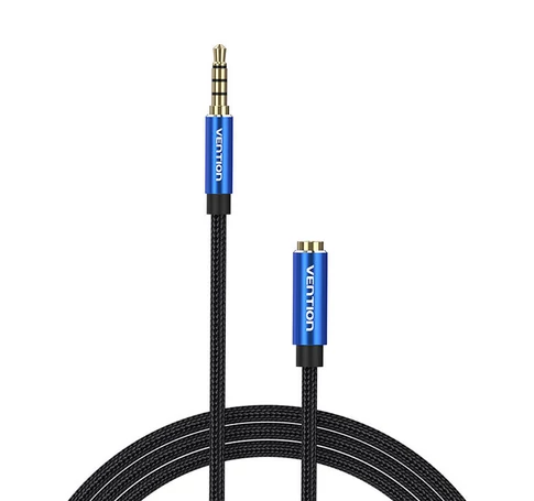Kábel Audio TRRS 3,5 mm-es férfi 3,5 mm-es női Vention BHCLJ 5m Kék