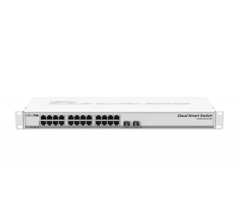 MikroTik CSS326-24G-2S+RM Kezelt Hálózati Switch, 24x Gigabit Ethernet, 2x SFP+, PoE, 1U