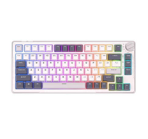 Mechanical keyboard Royal Kludge RKH81 RGB, Sky cyan switch (white)