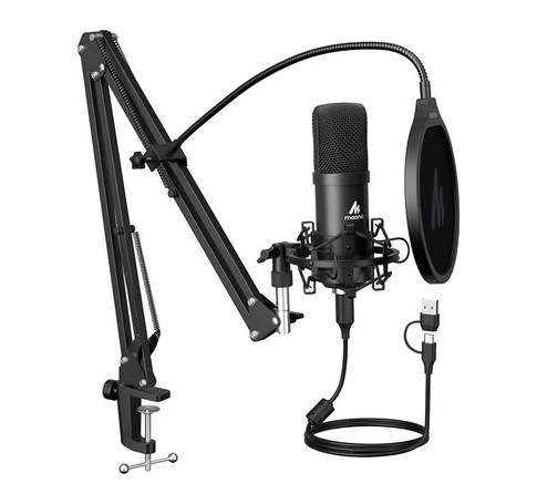 Microphone with stand Maono A04E (black)