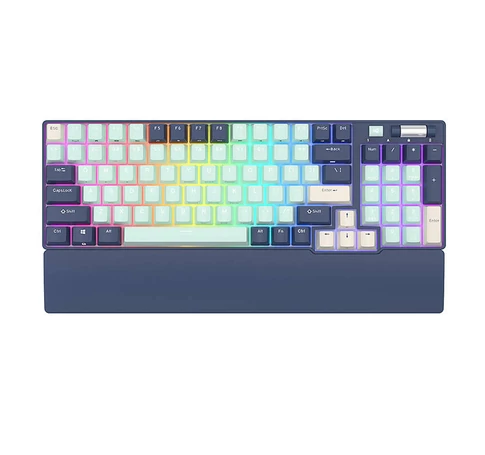 Royal Kludge RK96 RGB mechanikus billentyűzet, barna kapcsoló (kék) (QWERTY)
