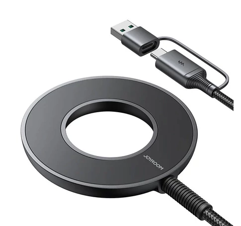 Joyroom JR-WQM03 mágneses töltő, USB + USB-C, 1,2m (fekete)