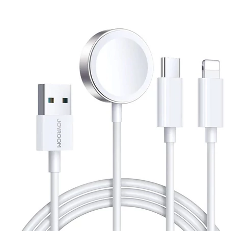 Apple Watch mágneses töltő Joyroom S-IW008 Lightning + USB-C 5V 1,2m (fehér)