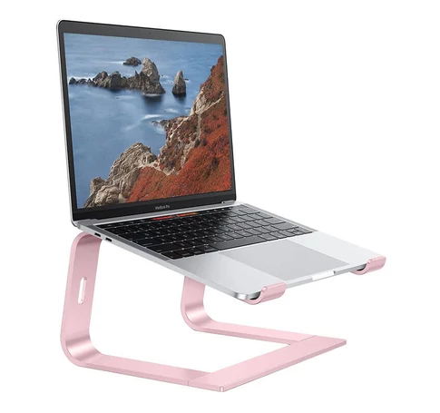 Stojak na laptop regulowany L2 Omoton (różowo-złoty)
