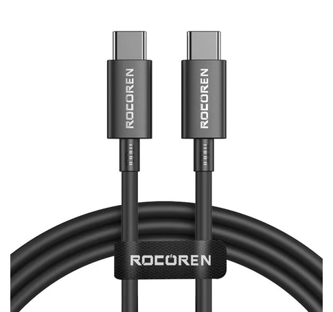 Fast Charging cable Rocoren USB-C to USB-C Simples Series 100W, 1m (black)