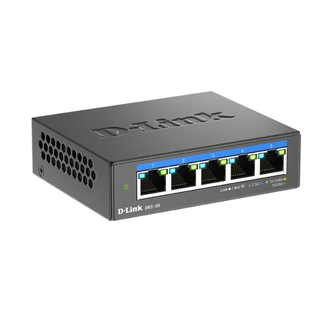 D-Link DMS-105 Beállítást nem igénylő (unmanaged) L2 2.5G Ethernet (100/1000/2500) Fekete
