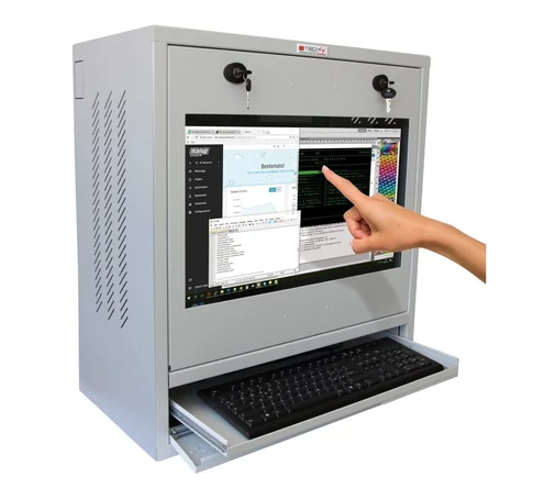 Techly ICRLIM10SV Ipari PC szekrény és 22” érintőképernyős monitor