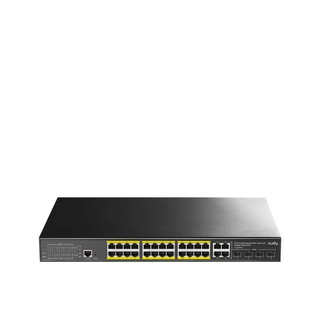 Cudy GS2028PS4 Kezelt Gigabit Ethernet Switch PoE-vel 24 Port 1U Rack Mount