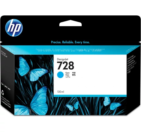 HP 728 130-ml Cyan DesignJet Ink Cartridge