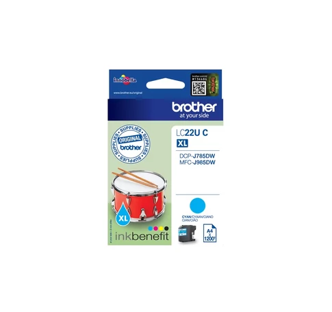 Brother LC22UC tintapatron 1 db Eredeti Nagy (XL) kapacitású Cián