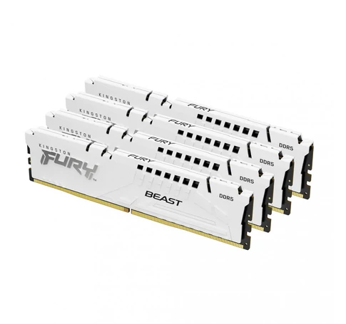 Kingston Technology FURY Beast 128GB 5200MT/s DDR5 CL40 DIMM (4-es készlet) Fehér XMP