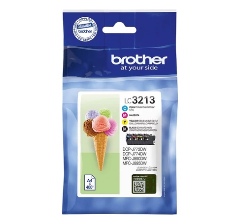 Brother LC-3213VALDR tintapatron Eredeti Nagy (XL) kapacitású Fekete, Cián, Magenta, Sárga