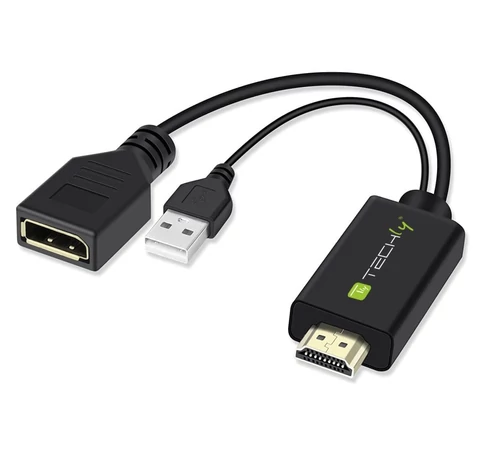 Techly ICOC HDMI-DP12A USB-táplált HDMI a DisplayPort adapter 4K*30Hz M/F