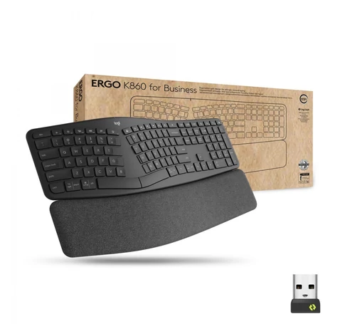 Logitech ERGO K860 billentyűzet Irodai Bluetooth QWERTZ Svájc Grafit