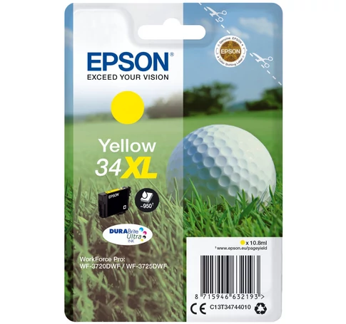 Epson Golf ball C13T34744010 tintapatron 1 db Eredeti Nagy (XL) kapacitású Sárga