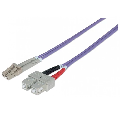 Intellinet 750936 száloptikás kábel 3 M LC SC OM4 Ibolya