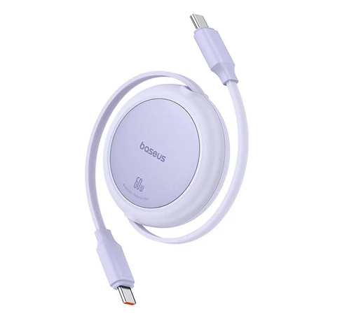 Baseus Free2Pull Mini USB-C - USB-C 60W USB kábel, 1m (lila)