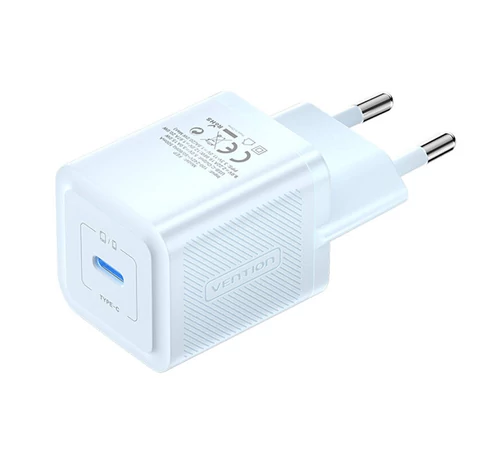 Fali töltő, Vention, FEPL0-EU, USB-C, 20W, GaN (kék)