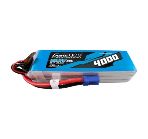 Gens ace G-Tech 4000mAh 22.2V 60C 6S1P Lipo Battery Pack with EC5 Plug
