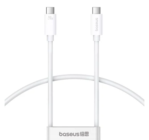 gyors töltőkábel Baseus Superior 2 USB-C USB-C 240W, 1,8m (fehér)