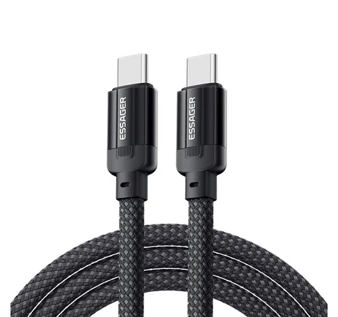 USB-C to USB-C cable, Essager, EXCTT1-YS01-P, 100W, 1m (black)