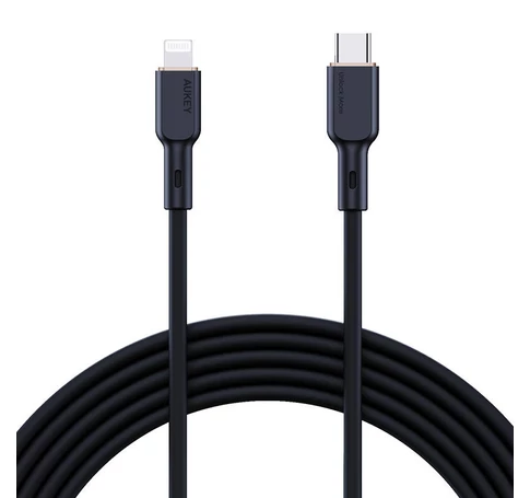 Aukey CB-SCL1 USB-C-Lightning kábel, 27W, 1m (fekete)