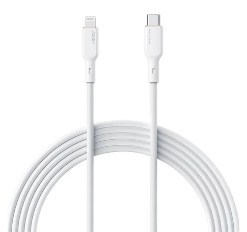 USB-C to Lightning Cable Aukey CB-SCL1, 27W, 1m (white)