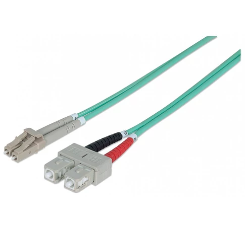 Intellinet 751094 száloptikás kábel 5 M LC SC OM3 Türkizkék