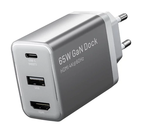 Vention FJAH0-EU USB(C+A)+HDMI GaN hálózati töltő (60W/5W/4K@60Hz) (fekete)