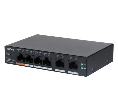 Dahua CS4006-4ET-60 6-portos felhőalapú asztali kapcsoló 4 PoE porttal