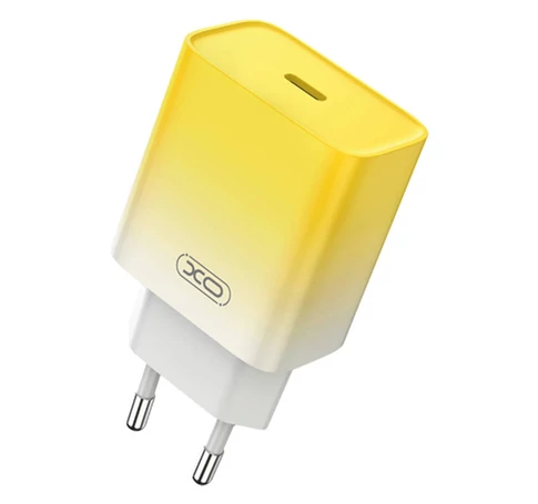 Fali töltő XO CE18, USB-C, PD30W (sárga)